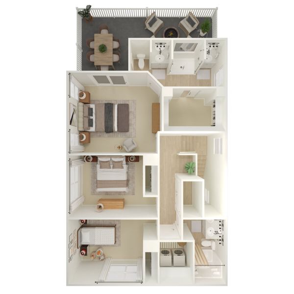 2D floor plan layout for the The Palm by K. Hovnanian® Homes in Sandy Oaks, Hilton Head Island, SC (Image 12).