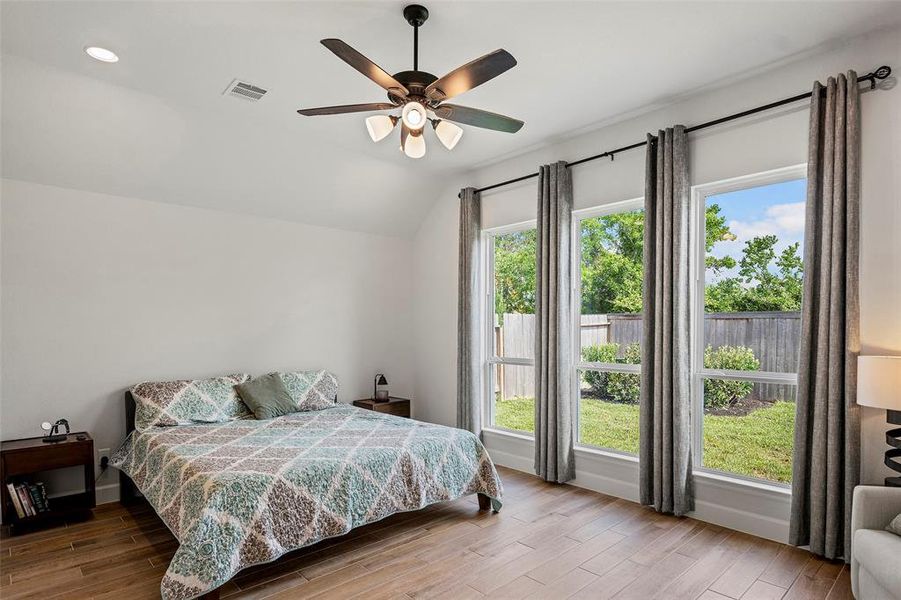 Floor to ceiling windows allow lots of natural light in