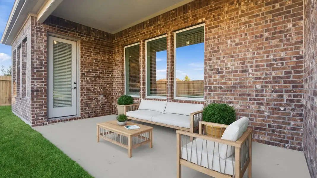 Exterior details and patio area of a home in Lago Mar 60' Homesites, Texas City (Image 3). Exterior details and patio area of a home in Lago Mar 60' Homesites, Texas City (Image 3).