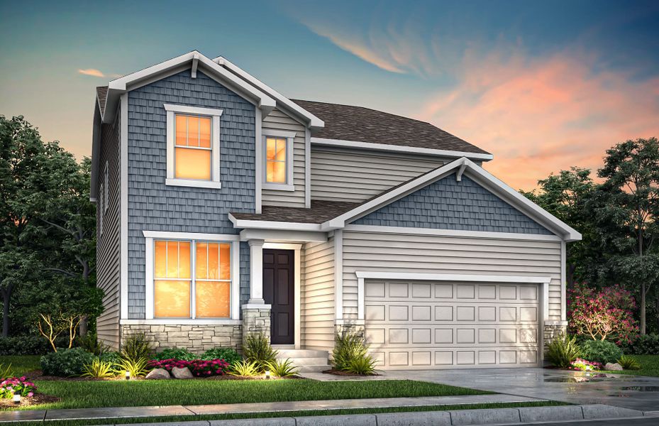 Representative exterior photo of a completed home built from the Onyx by View Homes in Lochbuie Station – Jewel Collection, Lochbuie, CO (Image 22).