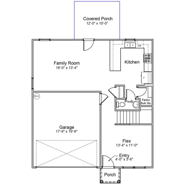 2D floor plan layout of this home in River Tide Farms, Bolivia, NC (Image 3).
