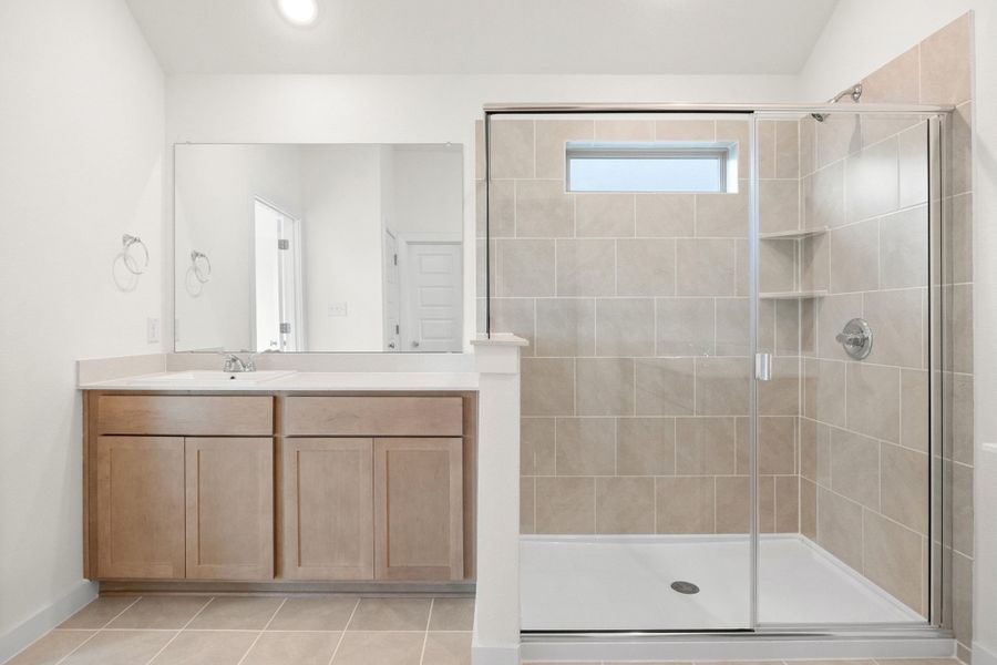 Primary Bath in the Turquoise home plan by Trophy Signature Homes – REPRESENTATIVE PHOTO