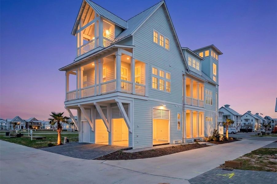Front exterior of a new home in , Port Aransas, TX, highlighting curb appeal (Image 1). Front exterior of a new home in , Port Aransas, TX, highlighting curb appeal (Image 1).