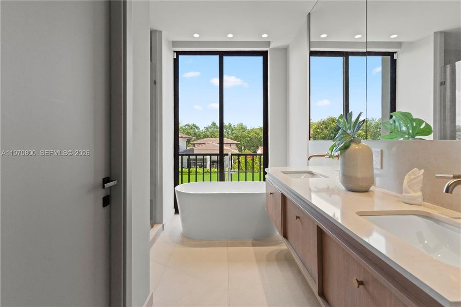 Furnished interior view inside a new home in , Miami (Image 56).