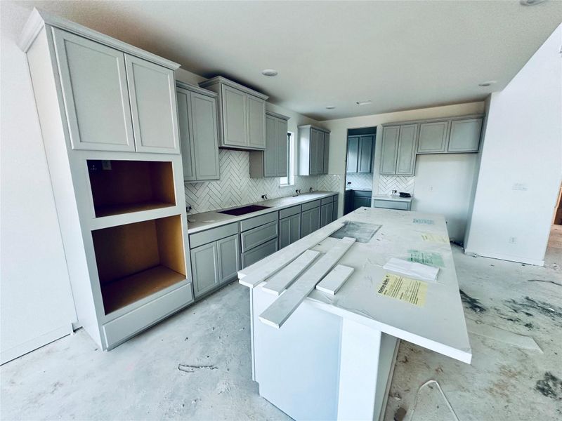Open Concept Kitchen with center island and walk-in pantry Open Concept Kitchen with center island and walk-in pantry