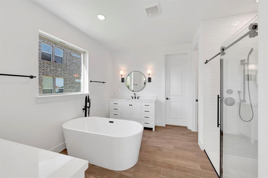 Furnished interior view inside a new home in Kreymer at the Park, Wylie (Image 32).