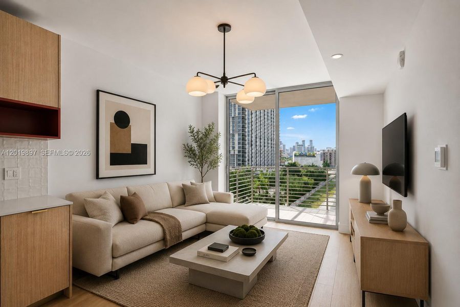 Furnished interior view inside a new home in , Miami (Image 9). Furnished interior view inside a new home in , Miami (Image 9).