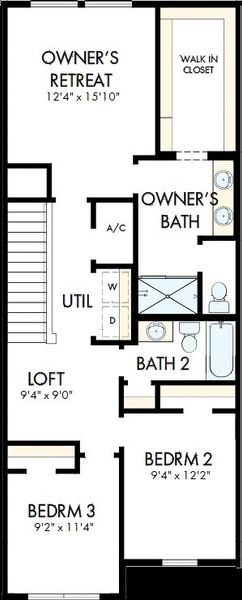2D floor plan layout of this home in Waterset Townhomes, Apollo Beach, FL (Image 3). 2D floor plan layout of this home in Waterset Townhomes, Apollo Beach, FL (Image 3).