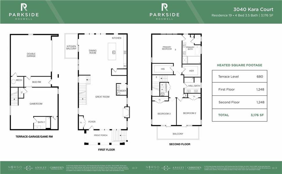 2D floor plan layout of this home in Parkside Roswell, Roswell, GA (Image 1). 2D floor plan layout of this home in Parkside Roswell, Roswell, GA (Image 1).