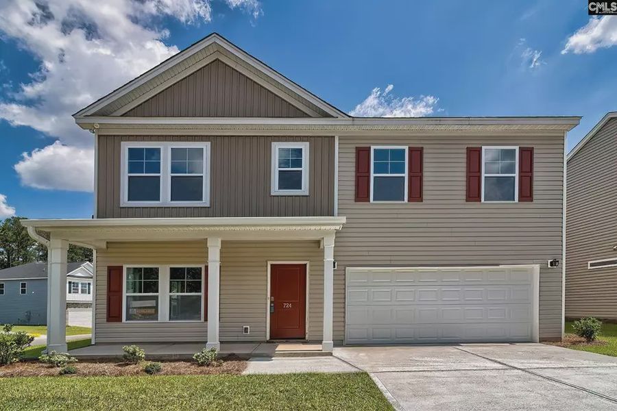 Front exterior of a new home in Emanuel Creek, West Columbia, SC, highlighting curb appeal (Image 1). Front exterior of a new home in Emanuel Creek, West Columbia, SC, highlighting curb appeal (Image 1).