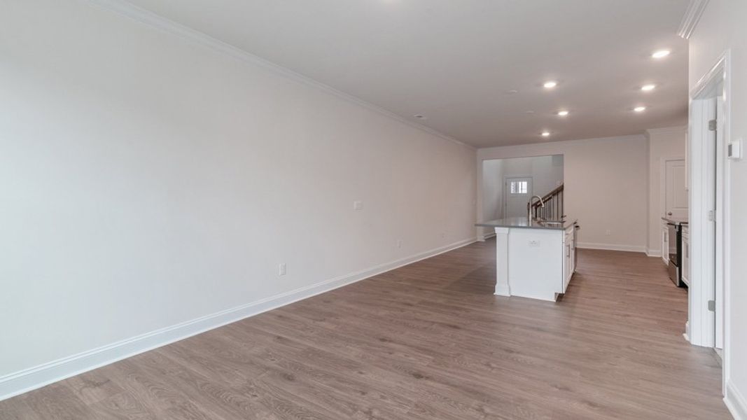 Representative unfurnished interior of a home built from the Savannah by D.R. Horton in The Meadows at Kinsley, Jamestown (Image 8).