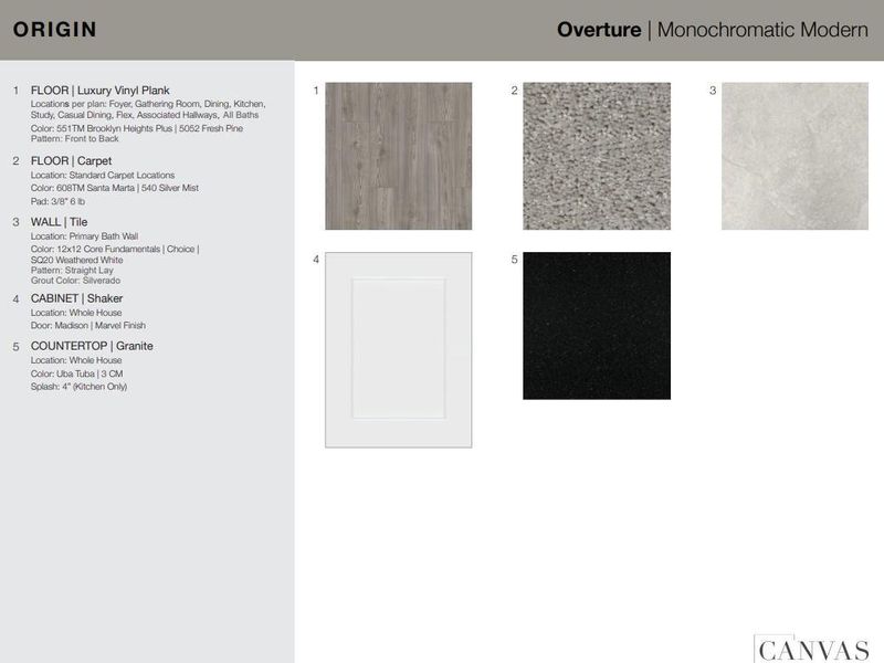 8122 Copper Meadows Lane design selections. Home is currently under construction and selections are subject to change.