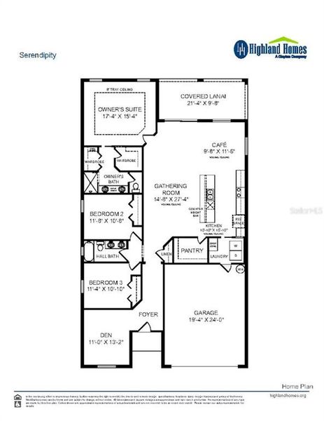 2D floor plan layout of this home in Harbor at Lake Henry - Single-Family Homes, Winter Haven, FL (Image 2).