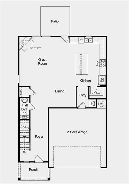 2D floor plan layout of this home in Windance Lake, Loganville, GA (Image 4).