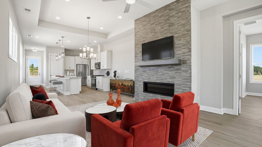 Furnished interior view inside a new home in Cresswind at Rocky River, Locust (Image 9).
