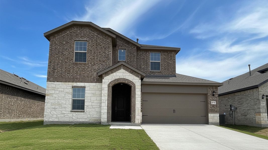 Front exterior of a new home in Liberty Crossing, Royse City, TX, highlighting curb appeal (Image 1). Front exterior of a new home in Liberty Crossing, Royse City, TX, highlighting curb appeal (Image 1).