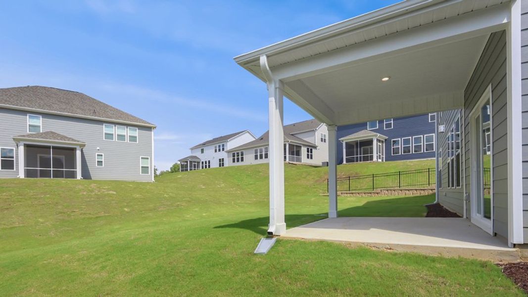 Exterior details and patio area of a home in The Grove at Winston Pointe, Clayton (Image 3).