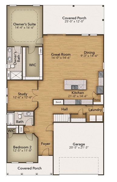 2D floor plan layout of this home in Bridgewater - Shorehaven Village, Little River, SC (Image 5).