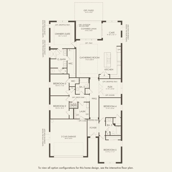 2D floor plan layout for the Symphony by Pulte Homes in EverBe, Orlando, FL (Image 4).