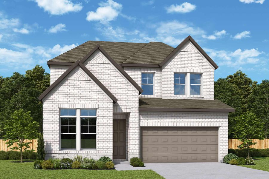 Representative exterior photo of a completed home built from the The El Paso by David Weekley Homes in The Woodlands Hills 45', Willis, TX (Image 1). Representative exterior photo of a completed home built from the The El Paso by David Weekley Homes in The Woodlands Hills 45', Willis, TX (Image 1).