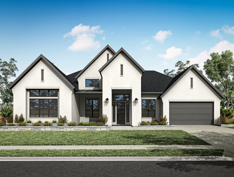 Representative exterior photo of a completed home built from the Barcello by Tri Pointe Homes in Woodson’s Reserve, Spring, TX (Image 3).