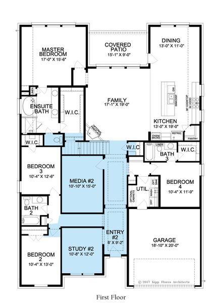 2D floor plan layout for the Bentley by Landon Homes in Dominion Estates, Frisco, TX (Image 5).