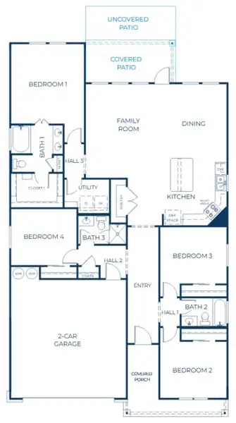 2D floor plan layout of this home in Hartrick Ranch, Temple, TX (Image 3). 2D floor plan layout of this home in Hartrick Ranch, Temple, TX (Image 3).