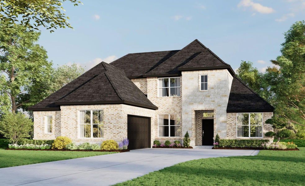 Elevation B with Stone | Concept 2972 at Villages of Walnut Grove in Midlothian, TX by Landsea Homes