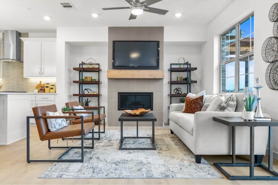 Furnished interior view inside a new home in The Tribute, The Colony (Image 6).