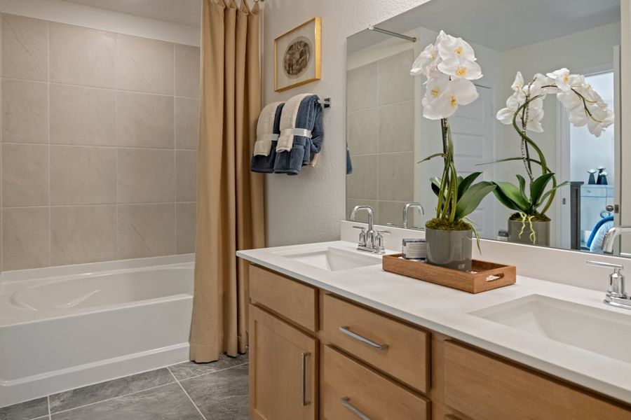 Dual-sink vanity at primary bath Dual-sink vanity at primary bath