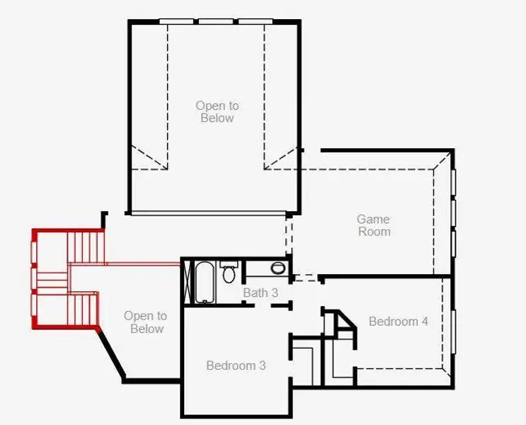 2D floor plan layout of this home in The Meadows at Imperial Oaks, Spring, TX (Image 3). 2D floor plan layout of this home in The Meadows at Imperial Oaks, Spring, TX (Image 3).