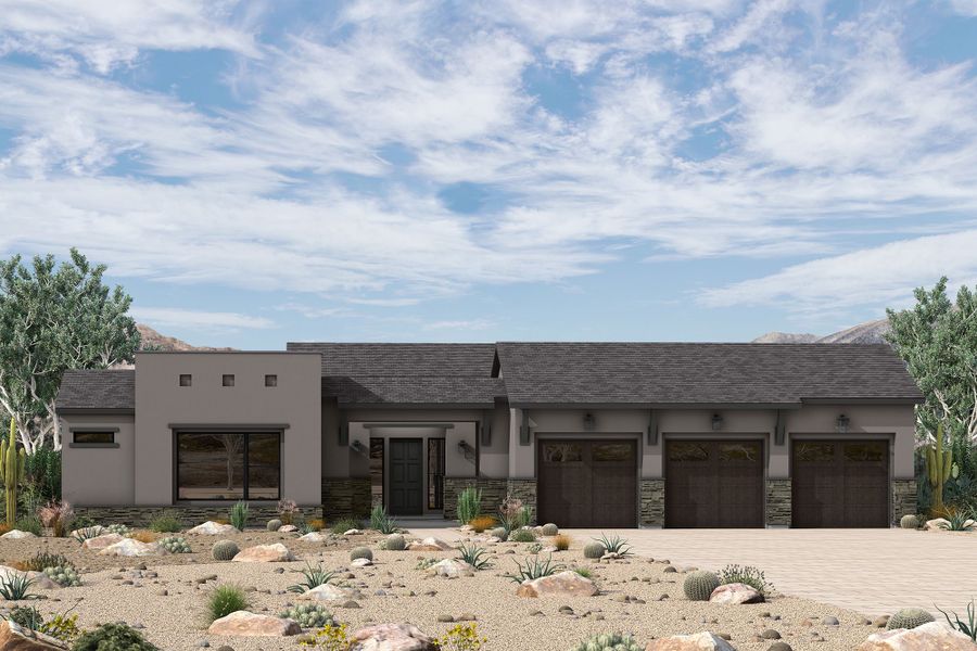 Representative exterior photo of a completed home built from the The Ocotillo by David Weekley Homes in Preserve Ranch, Scottsdale, AZ (Image 5). Representative exterior photo of a completed home built from the The Ocotillo by David Weekley Homes in Preserve Ranch, Scottsdale, AZ (Image 5).
