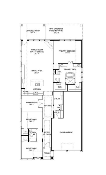 2D floor plan layout of this home in La Cima, San Marcos, TX (Image 2).