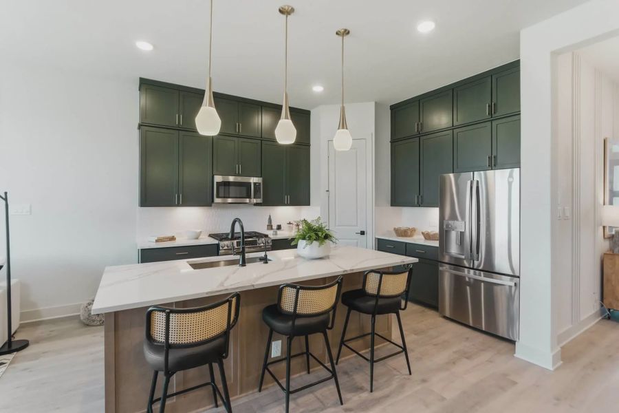 Representative furnished interior of a home built from the Talos by Chesmar Homes in Prominence Urban, San Antonio (Image 8).