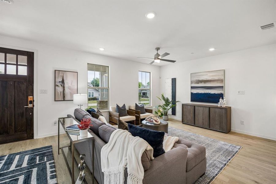 Entertaining a crowd is a breeze in this spacious family room!