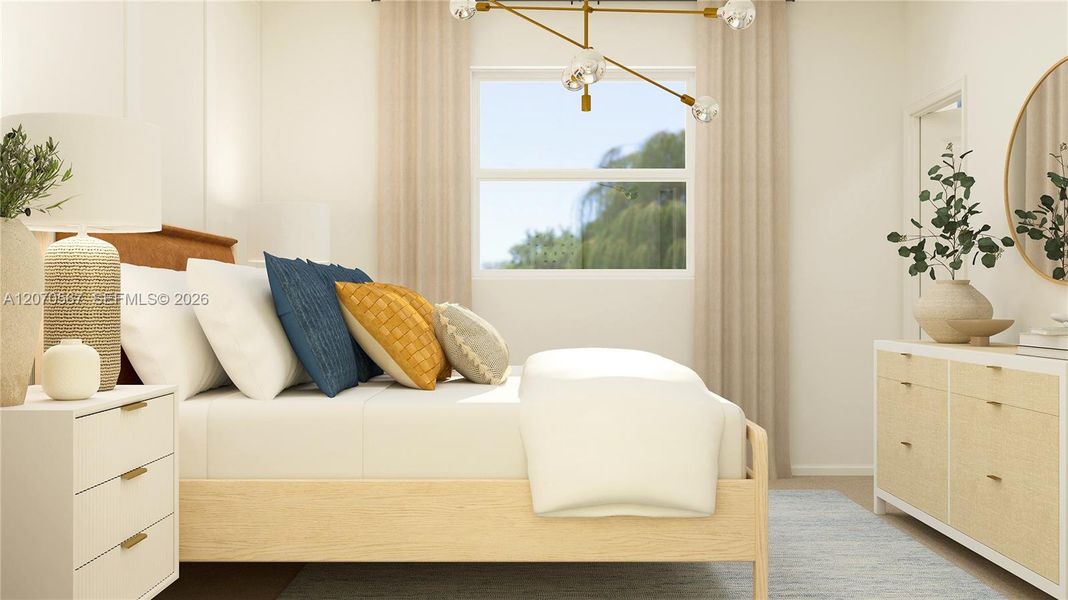 Furnished interior view inside a new home in Villas De San Diego, Miami (Image 8). Furnished interior view inside a new home in Villas De San Diego, Miami (Image 8).