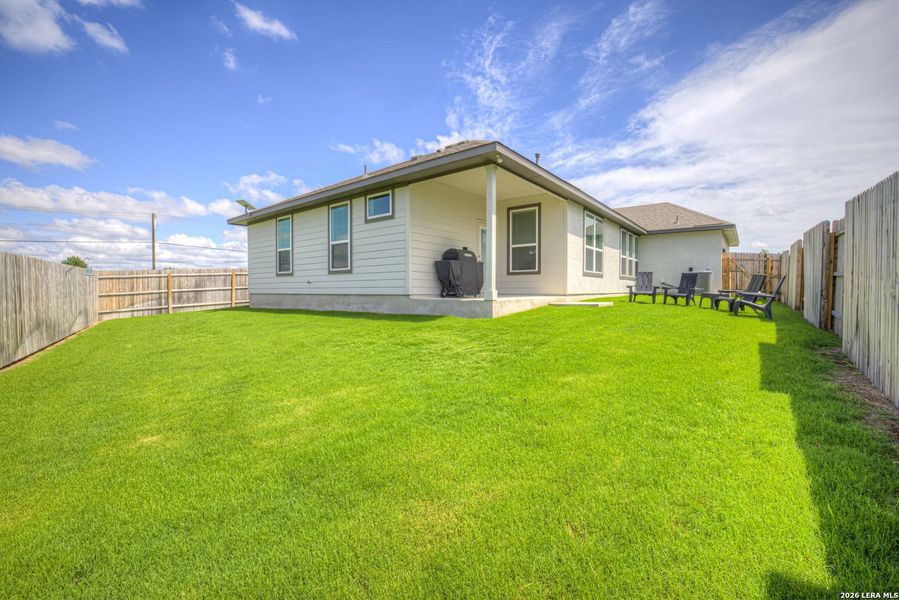 Exterior details and patio area of a home in August Fields, New Braunfels (Image 26).