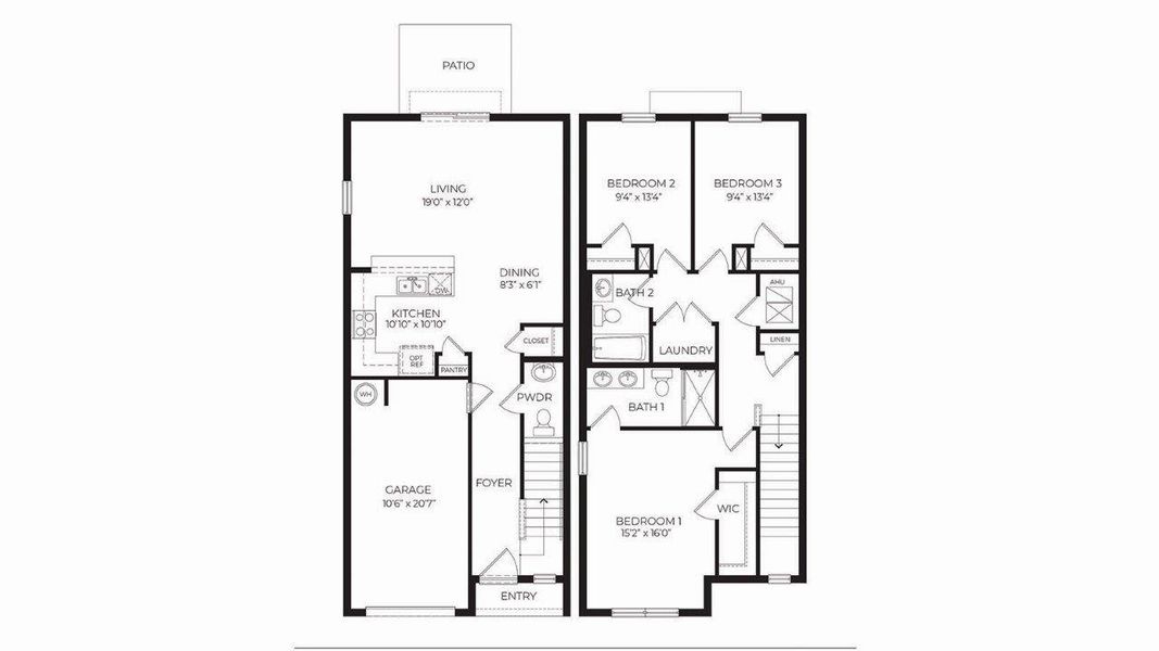 2D floor plan layout for the Pearson A by D.R. Horton in Atria at Ridgewood Lakes, Davenport, FL (Image 3).