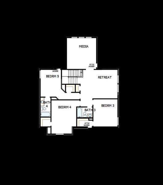 2D floor plan layout of this home in Treeline, Justin, TX (Image 4).