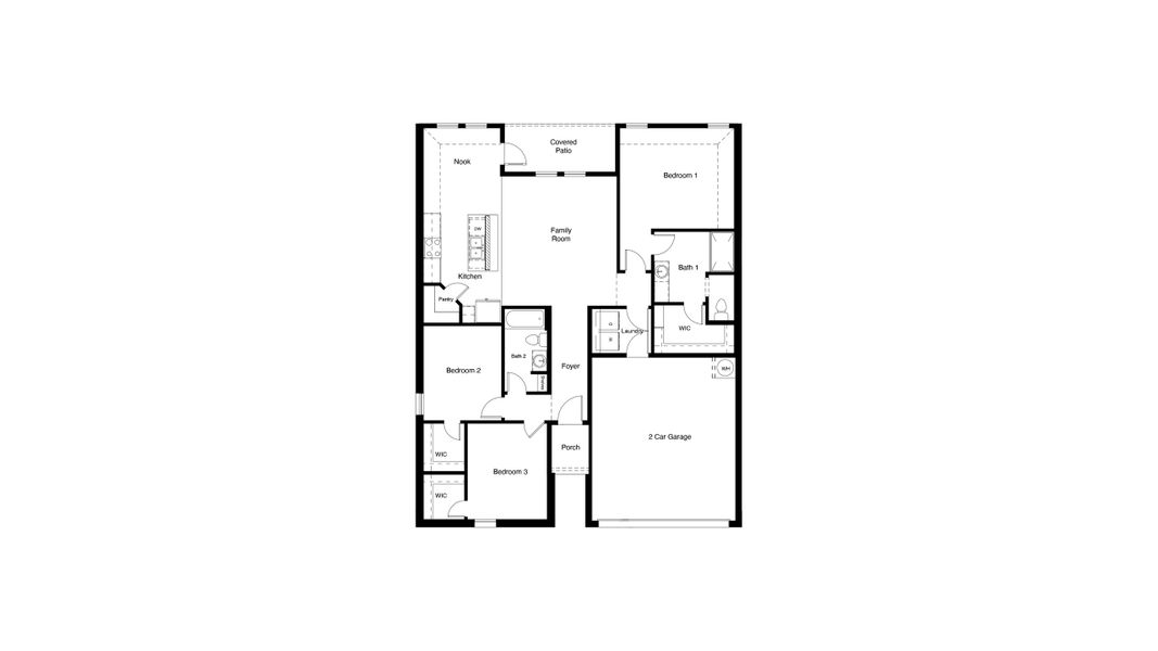 2D floor plan layout of this home in Lonestar at Liberty Trails, Fort Worth, TX (Image 4).