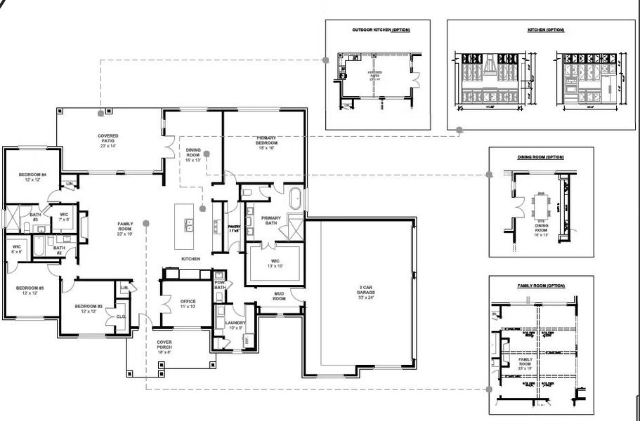 2D floor plan layout for the 3000 by Faircroft Homes in Arborwood, Waller, TX (Image 2).