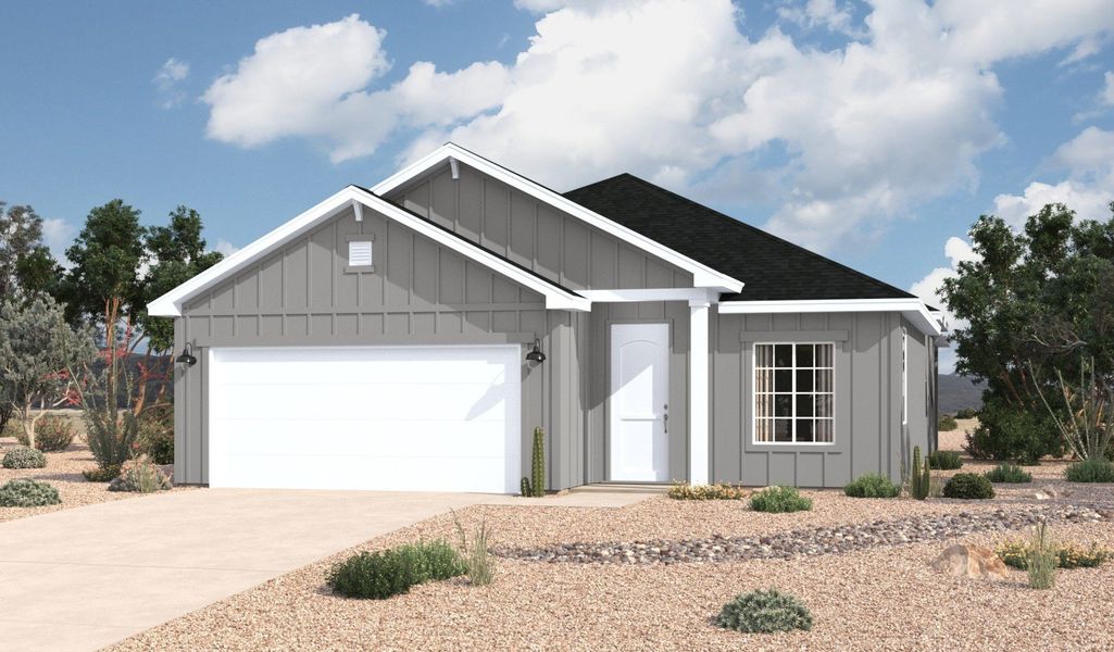 Representative exterior photo of a completed home built from the Aguirre by Hakes Brothers in Summer Sky North, El Paso, TX (Image 14).