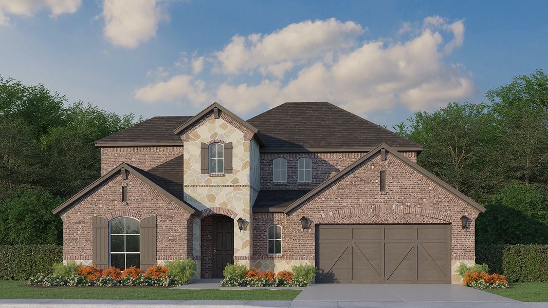 Plan 1684 Elevation A with Stone