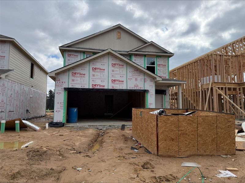In-progress construction of a new home in The Lakes at Black Oak Villas, Magnolia, TX (Image 19).