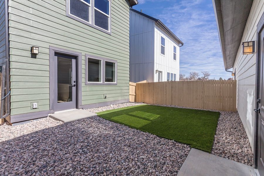 Exterior details and patio area of a home in Prairie Song, Windsor (Image 29). Exterior details and patio area of a home in Prairie Song, Windsor (Image 29).