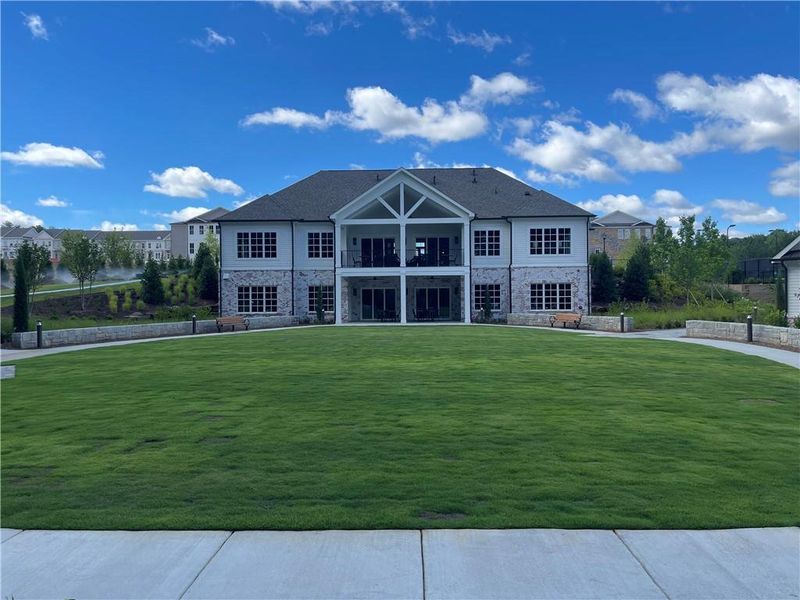 Front exterior of a new home in Waterside Single Family, Norcross, GA, highlighting curb appeal (Image 24).