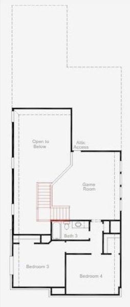 Floor plan of second level.
