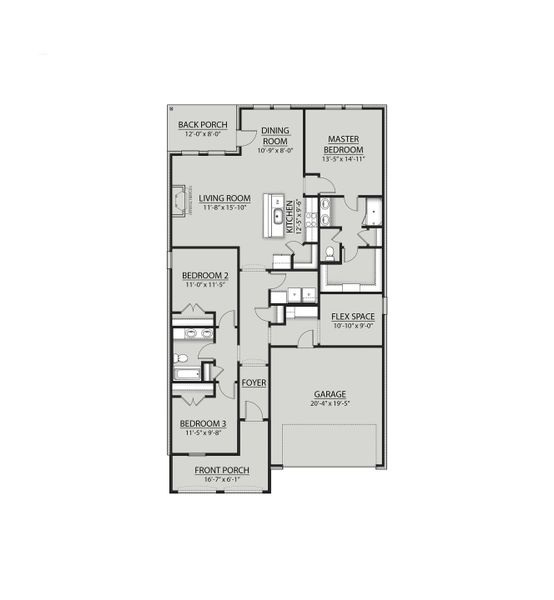 2D floor plan layout for the Jepson II B by DSLD Homes in Orange Gardens, Orange, TX (Image 2). 2D floor plan layout for the Jepson II B by DSLD Homes in Orange Gardens, Orange, TX (Image 2).