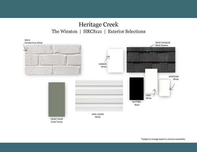 Sample of building materials used in homes in Heritage Creek, Nashville (Image 41).