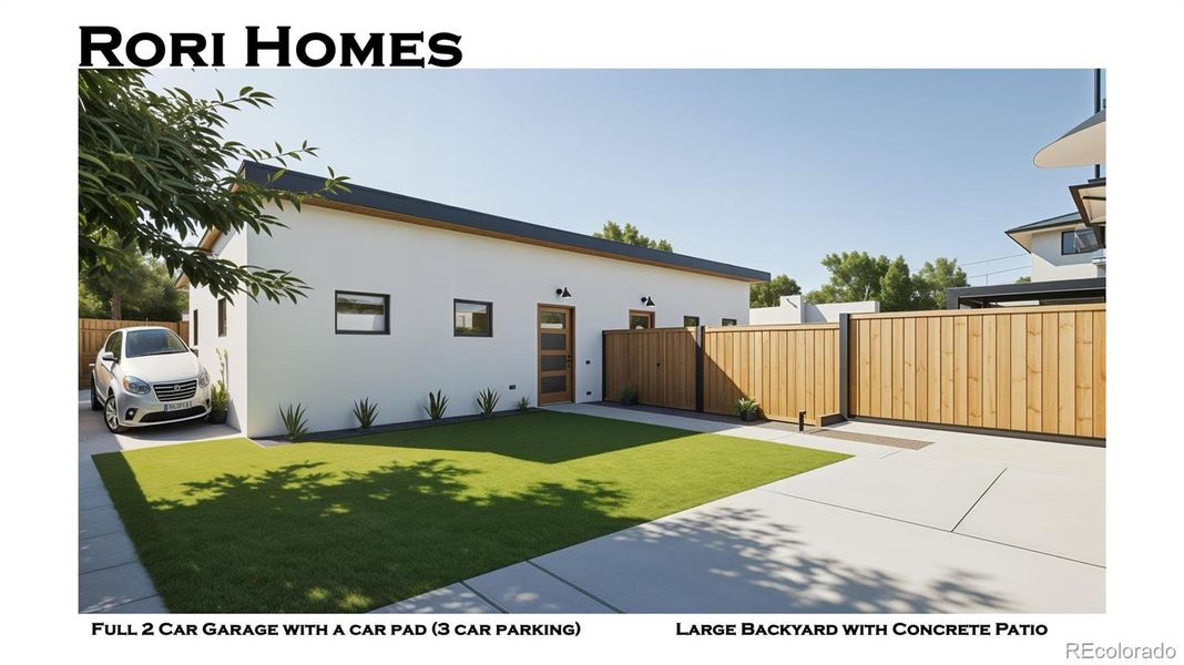 2 car Garage with car Pad 2 car Garage with car Pad